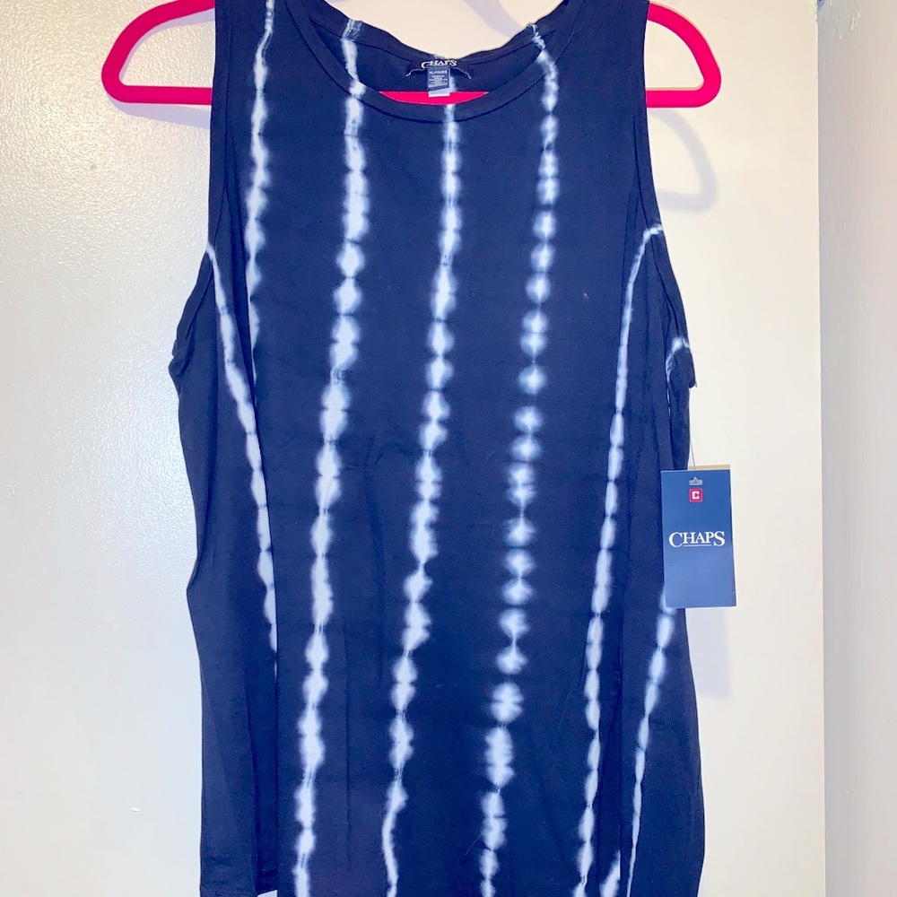 Asymmetrical cut tie dye CHAPS tank